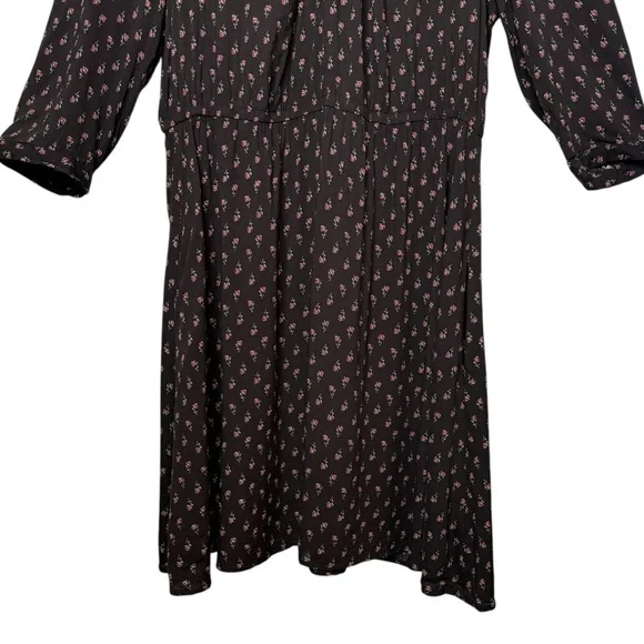 LOUCHE X ModCloth Drive Me Dainty Black Micro Floral Women’s Mid Length Dress L - Picture 7 of 14